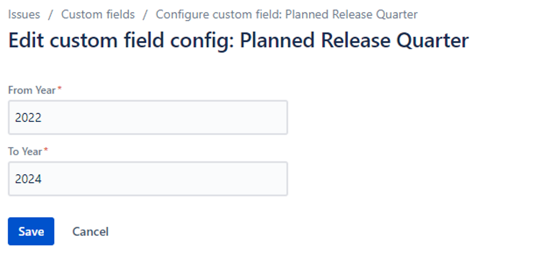 Custom Field Configuration