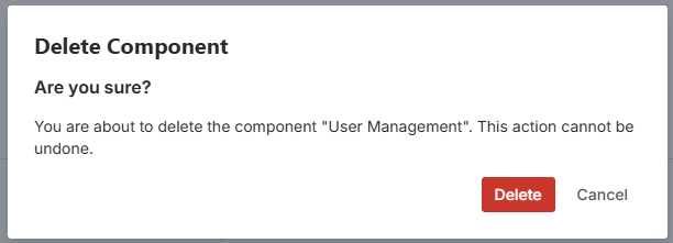 Delete Component Modal